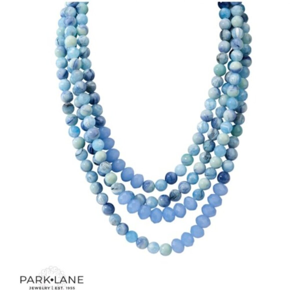 Park Lane Skye 4 in 1 Multi-Strand Necklace with Faceted Glass & Genuine Jade
